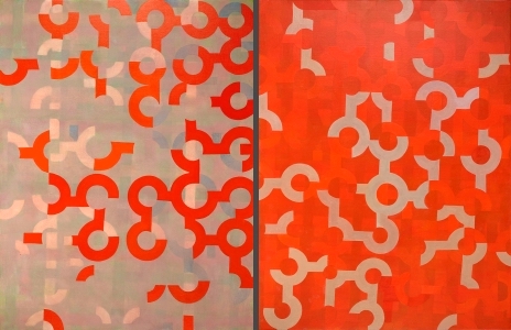 Abstract Art / Art Comcret by Romaine Fauchère Diptych Oil painting / acryl / technique mixte / linen canvas 1 x 117 x 89 cm 1 x 117 x 79 cm